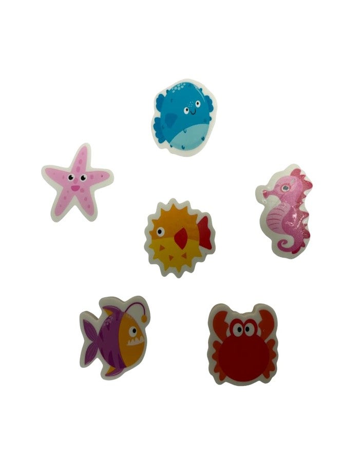 KHUSHA CREATIONS Ocean Theme Erasers for Kids | Set of 6 Fun Sea Animal Erasers | School Stationery, Return Gift for Birthday Parties, Classroom Rewards, Study Accessories - Image 1